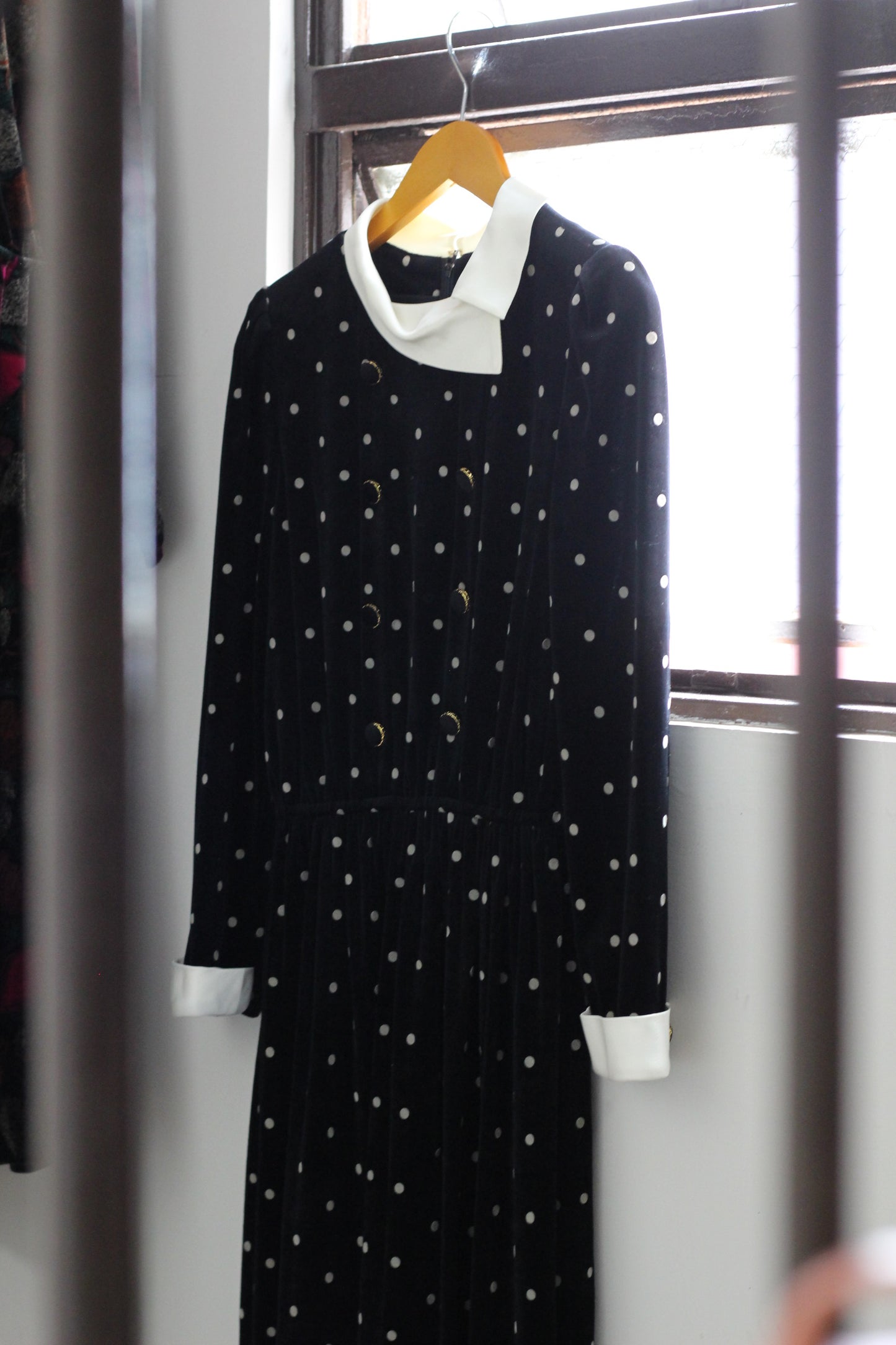 Vintage Velour Design Long Sleeve One-Piece x3点