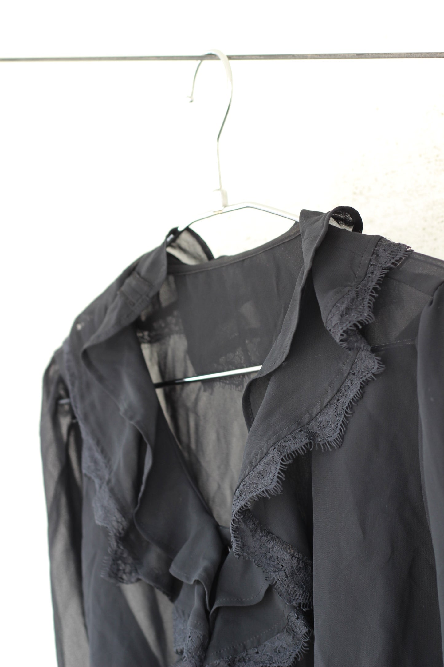 Vintage Black Sheer Blouse x9点