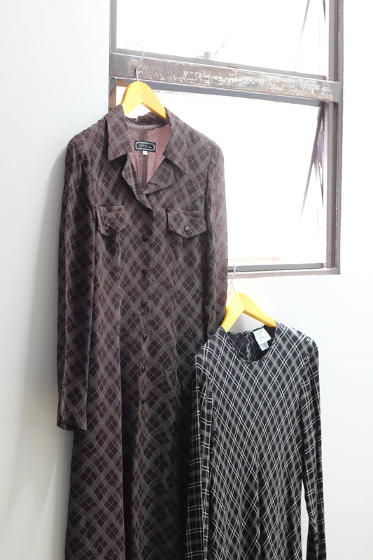 Vintage Check Long Sleeve One-Piece x2点