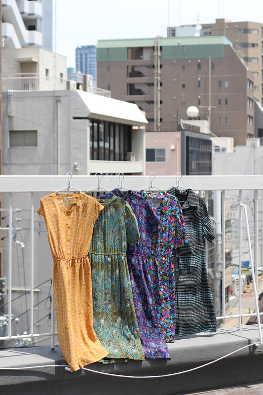 Vintage Design Pattern Short Sleeve One-Piece x10点