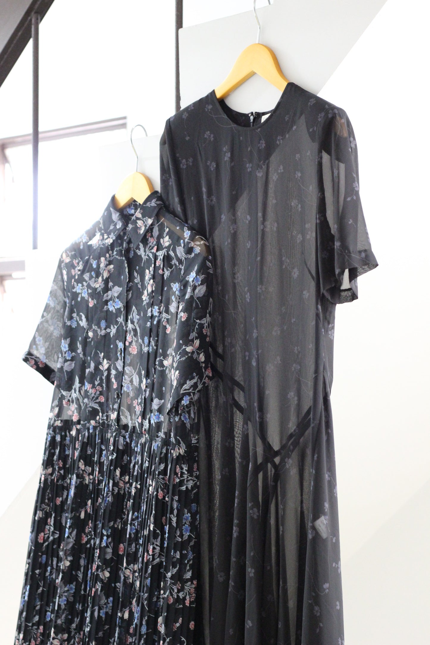 Vintage Black Navy Floral Short Sleeve One-Piece x4点