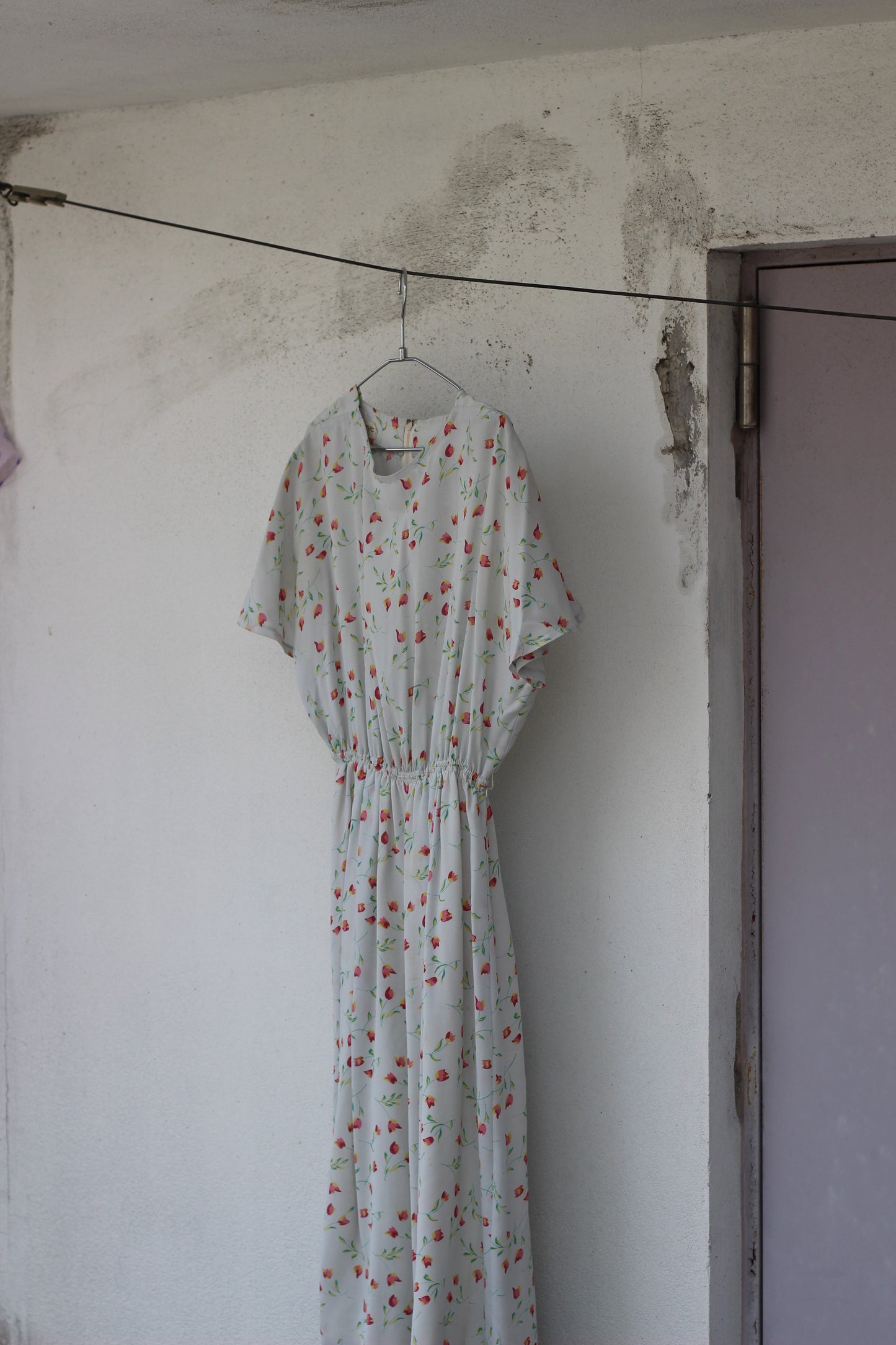 Vintage Floral Short Sleeve One-Piece x3点