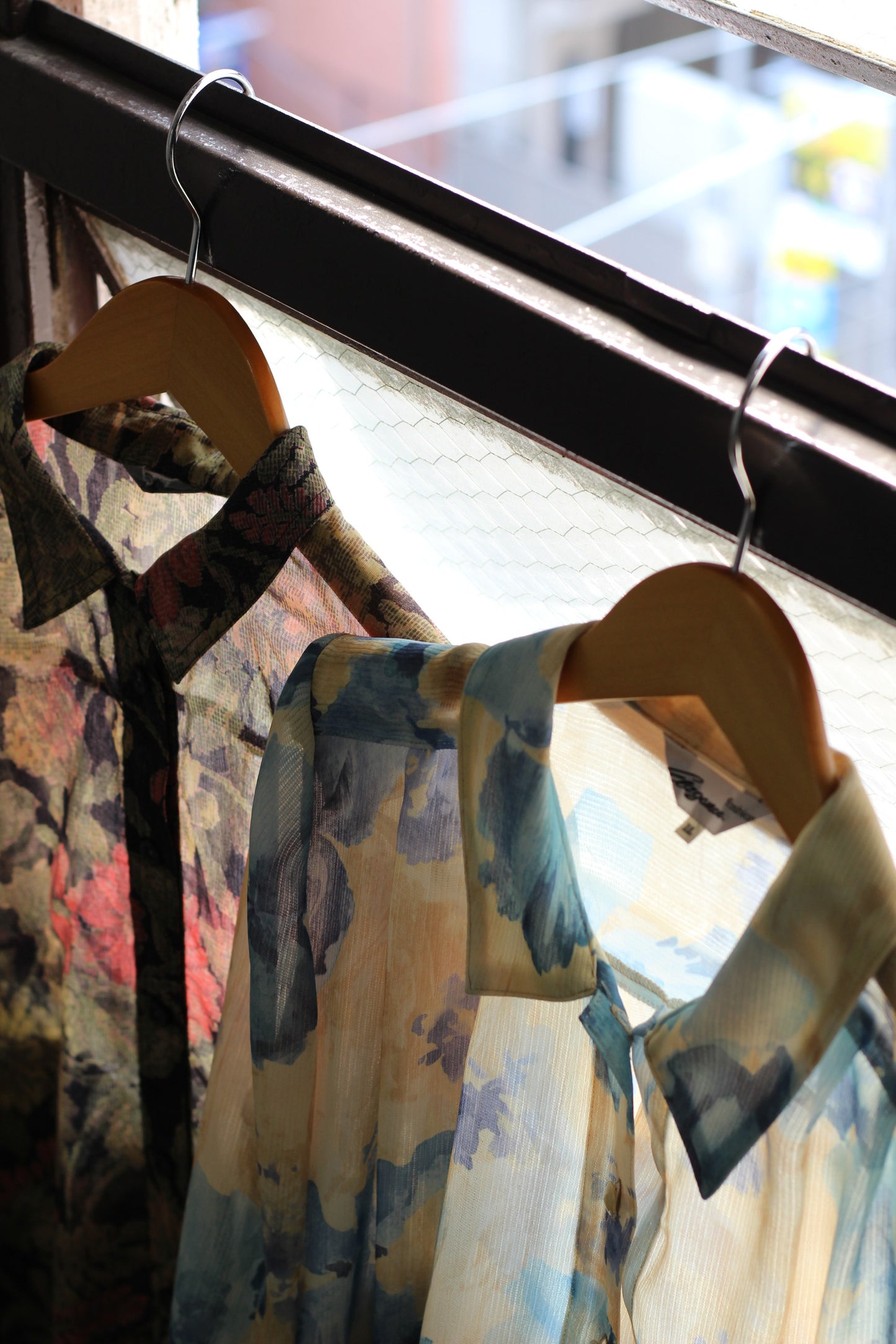 Vintage Flower Sheer Long Sleeve Blouse x2点