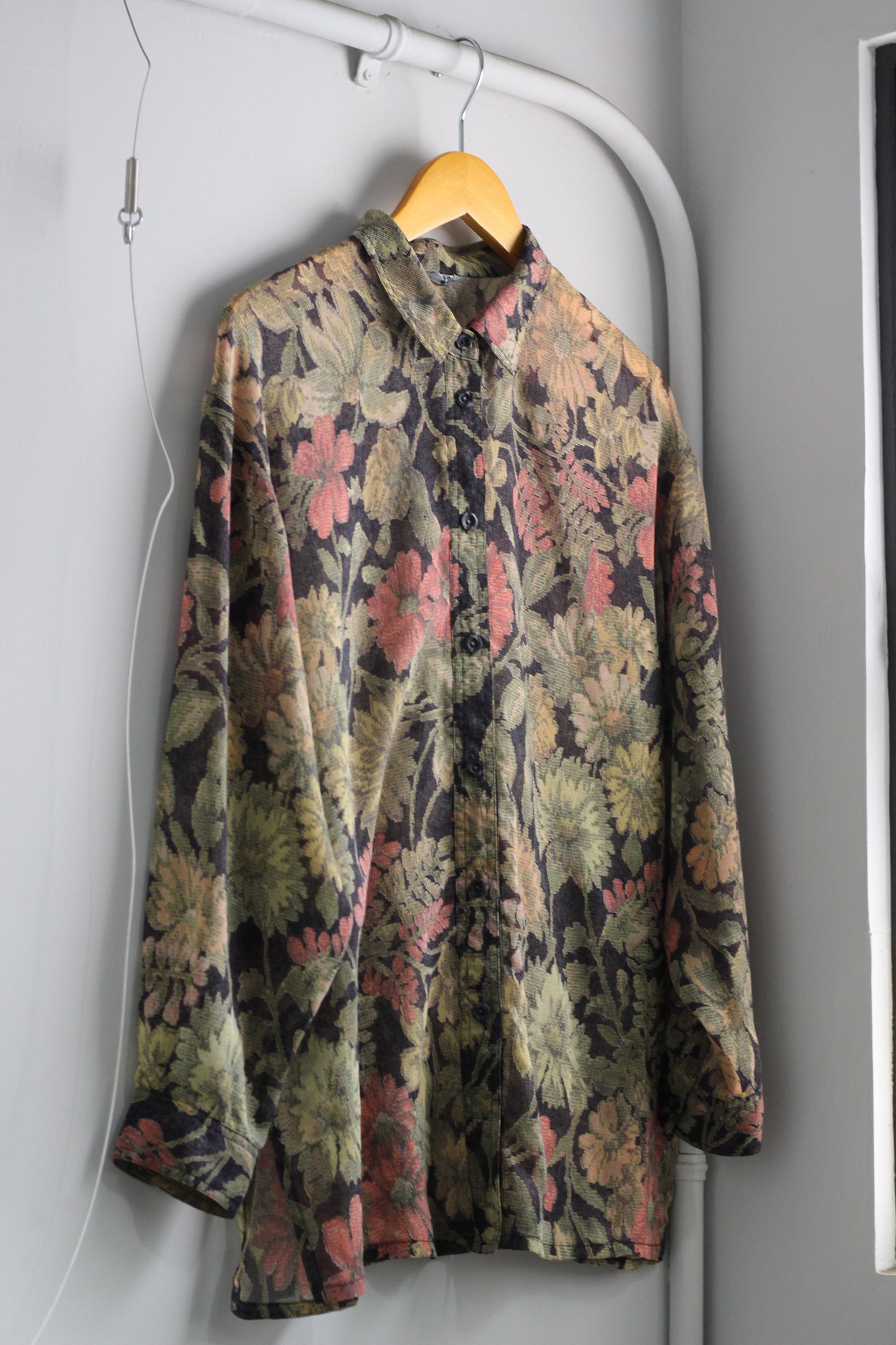 Vintage Flower Sheer Long Sleeve Blouse x2点