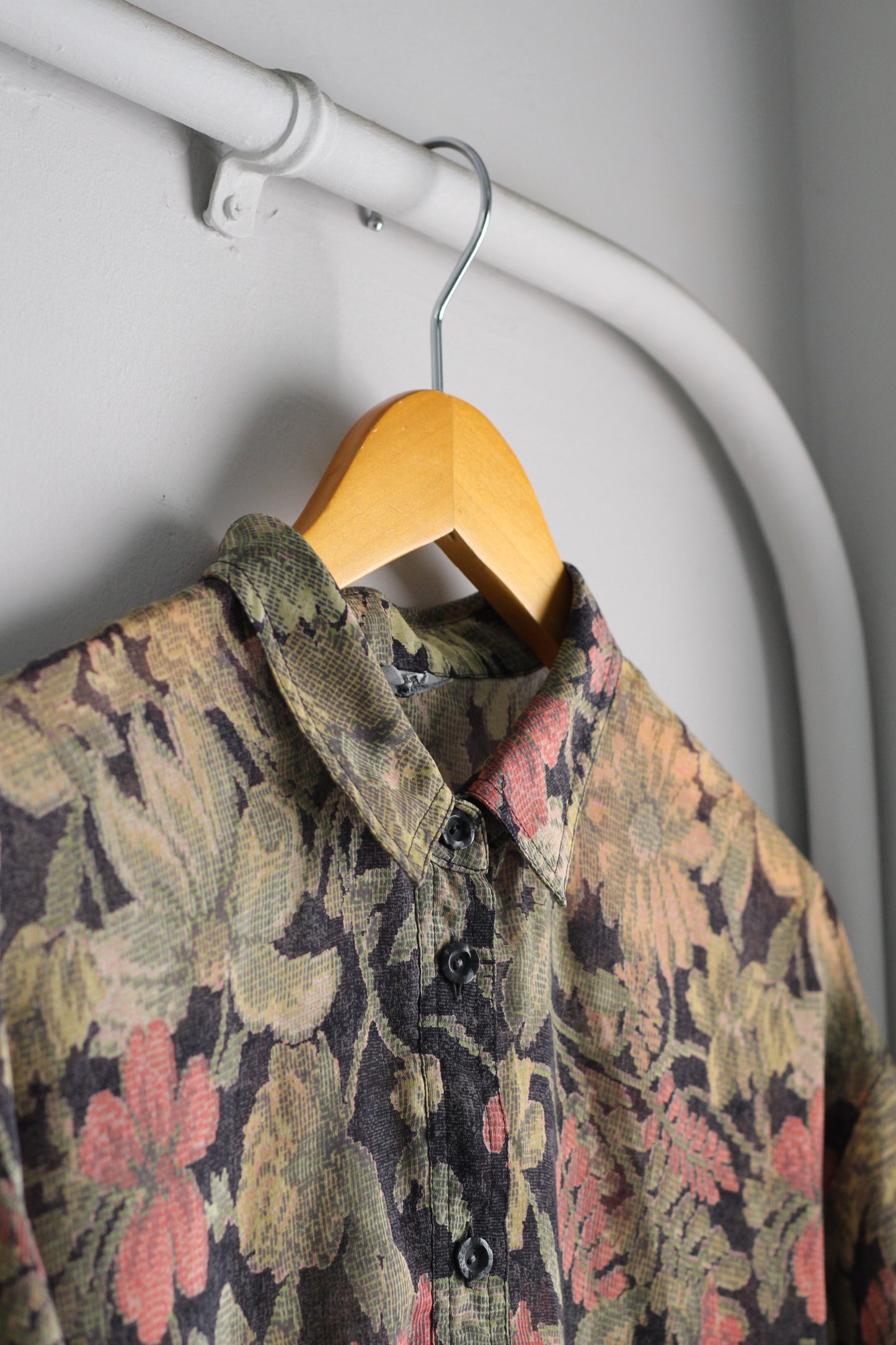 Vintage Flower Sheer Long Sleeve Blouse x2点