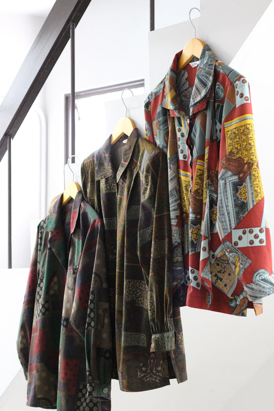 Vintage Design Long Sleeve Blouse x3点