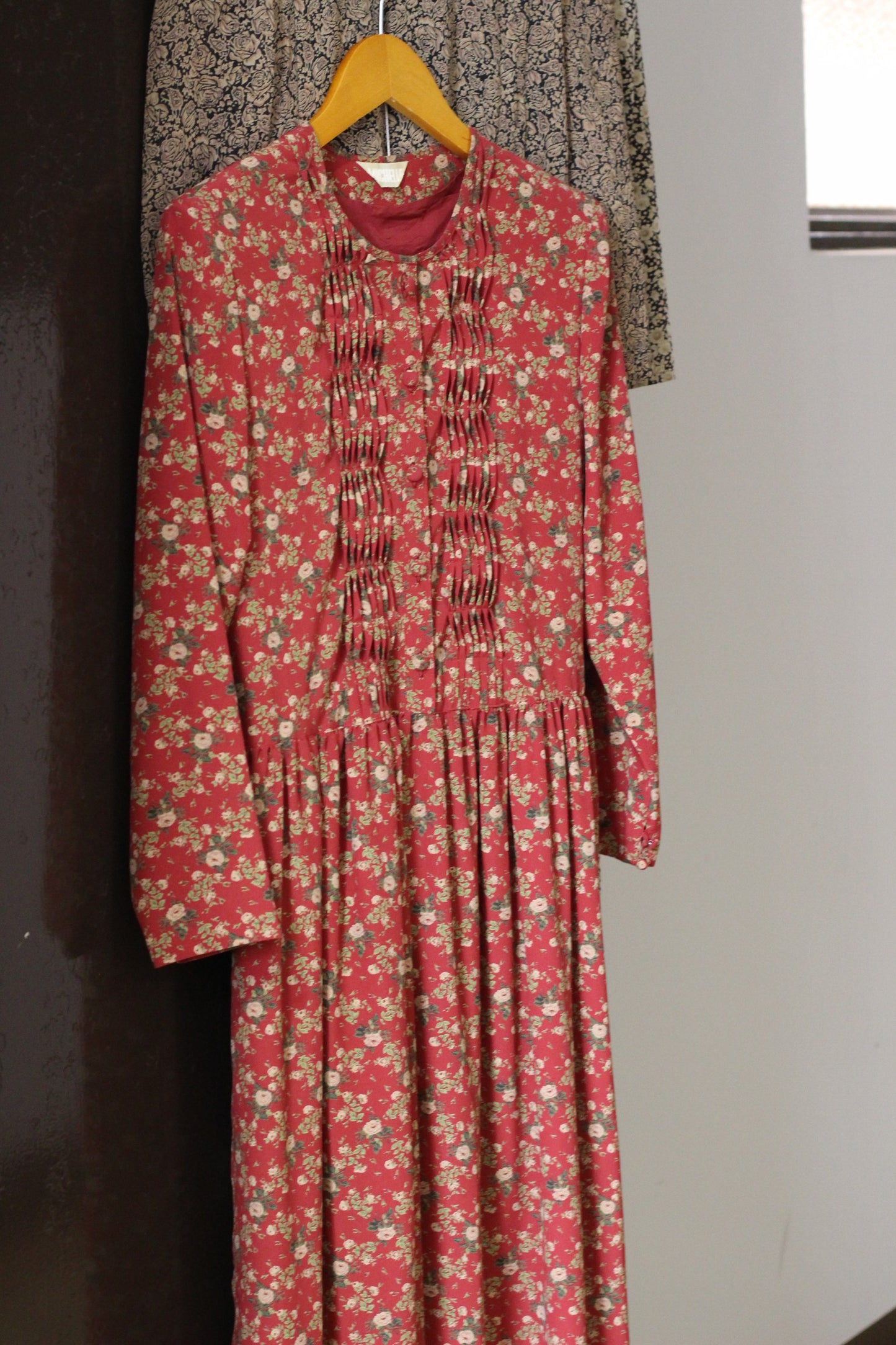 Vintage Retro Flower Long Sleeve One-Piece x3点