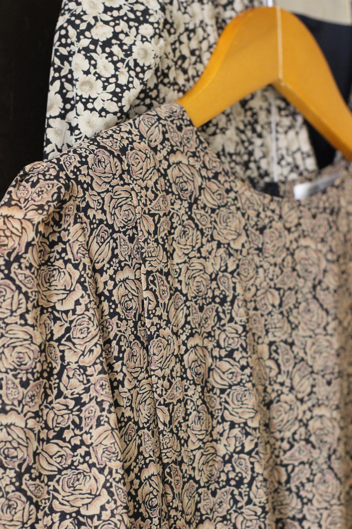 Vintage Retro Flower Long Sleeve One-Piece x3点