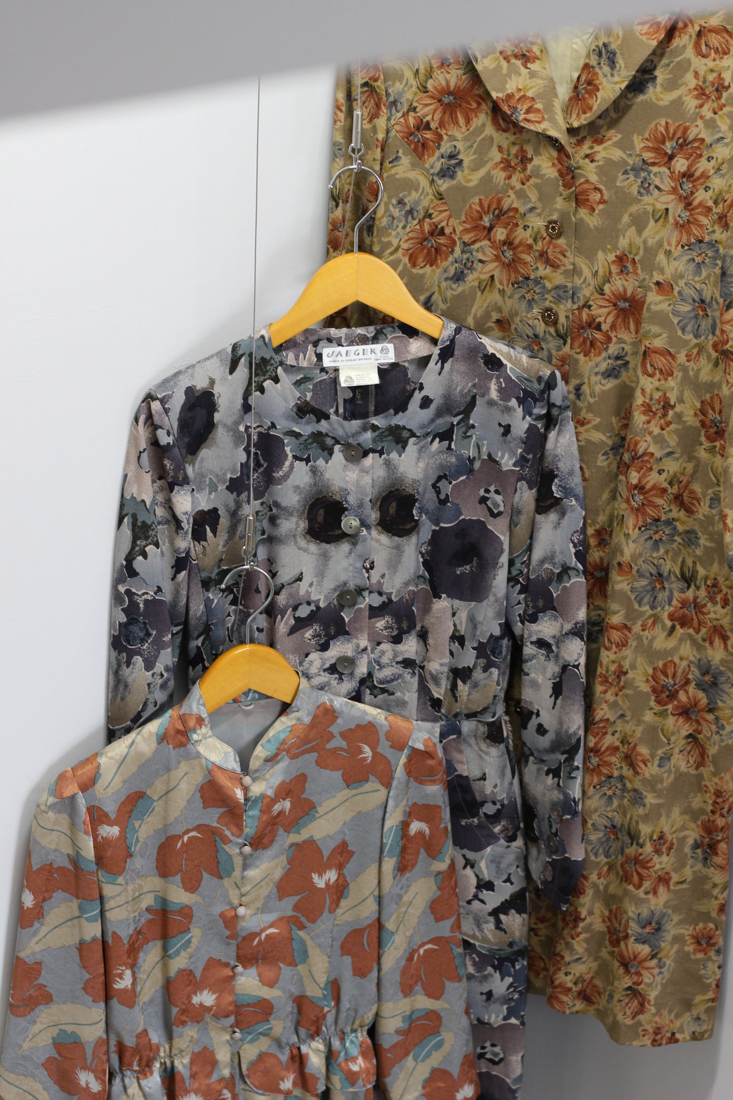 Vintage Flower Long Sleeve One-Piece x3点