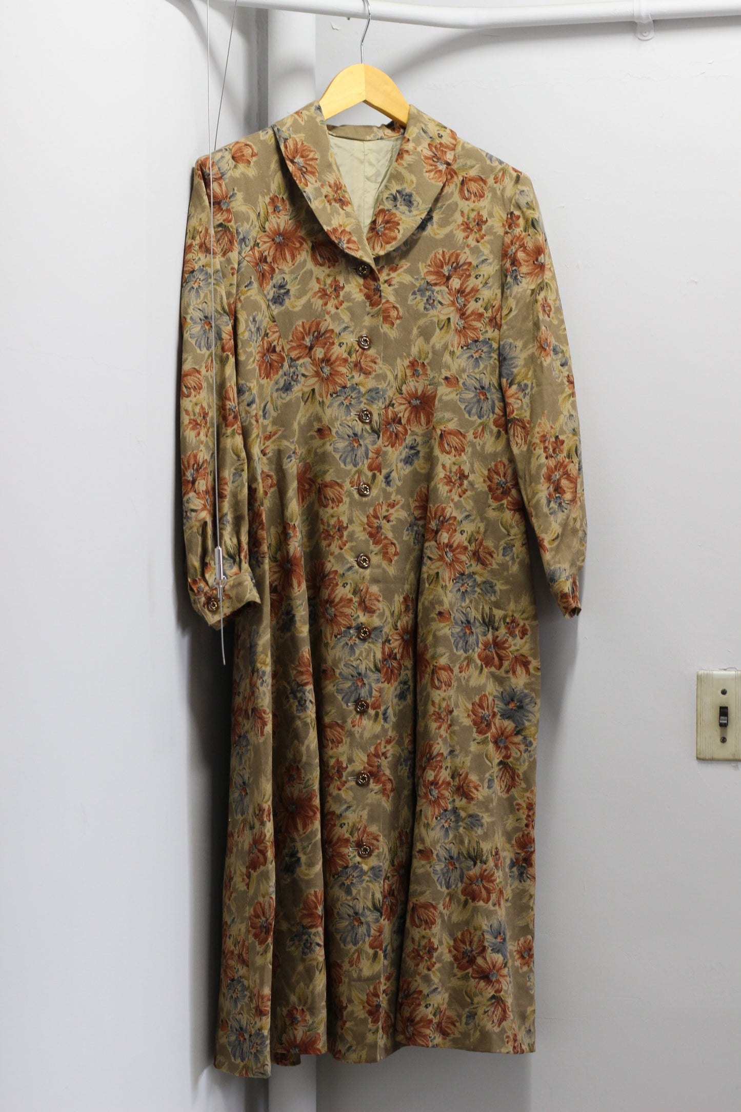 Vintage Flower Long Sleeve One-Piece x3点