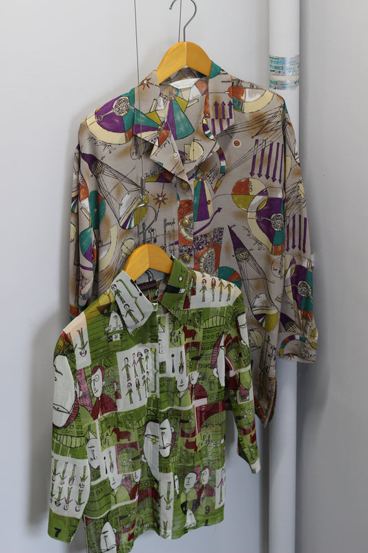 Vintage Design Long Sleeve Blouse x4点