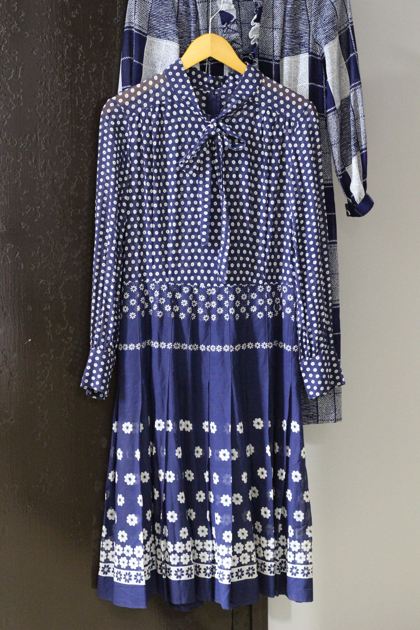 Vintage Navy Design Long Sleeve One-Piece x2点