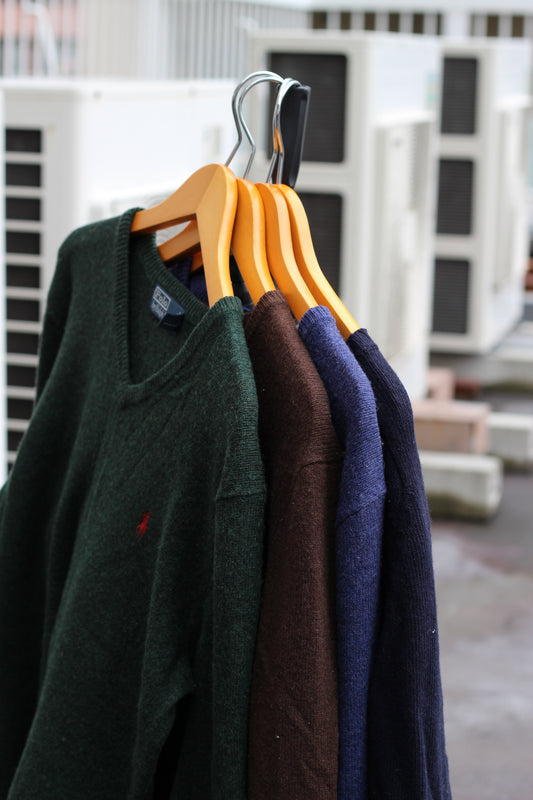 90's Polo Ralph Lauren V Neck Knit Sweater set x4点