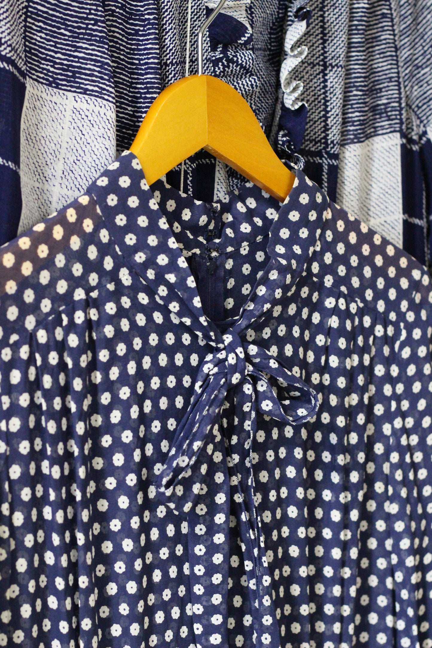Vintage Navy Design Long Sleeve One-Piece x2点