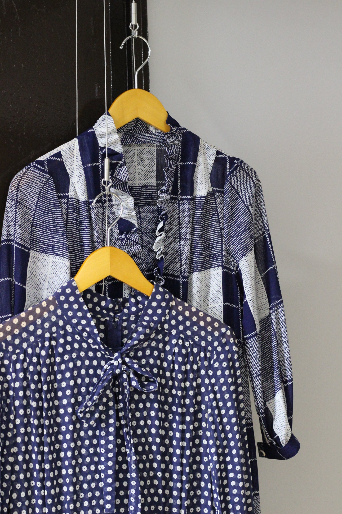 Vintage Navy Design Long Sleeve One-Piece x2点