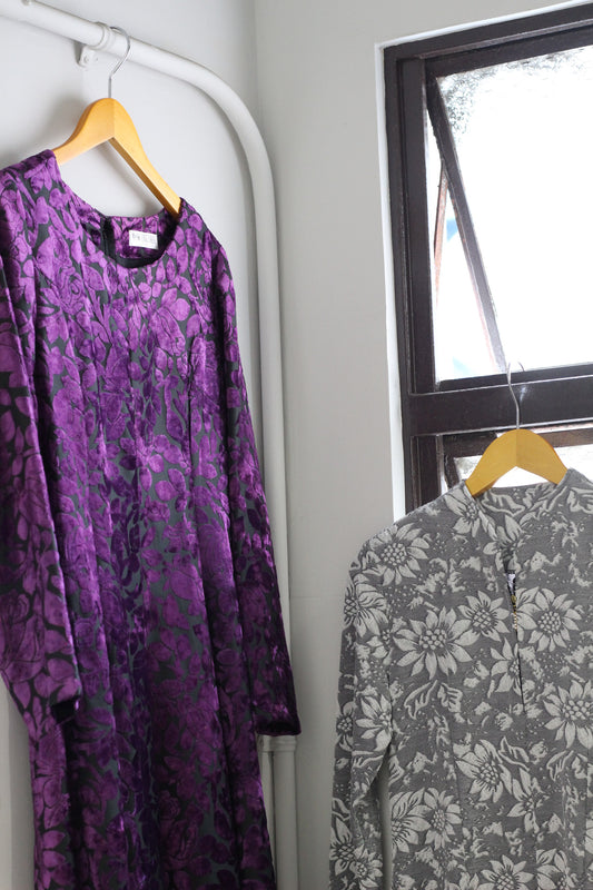 Vintage Jacquard Long Sleeve One-Piece x2点