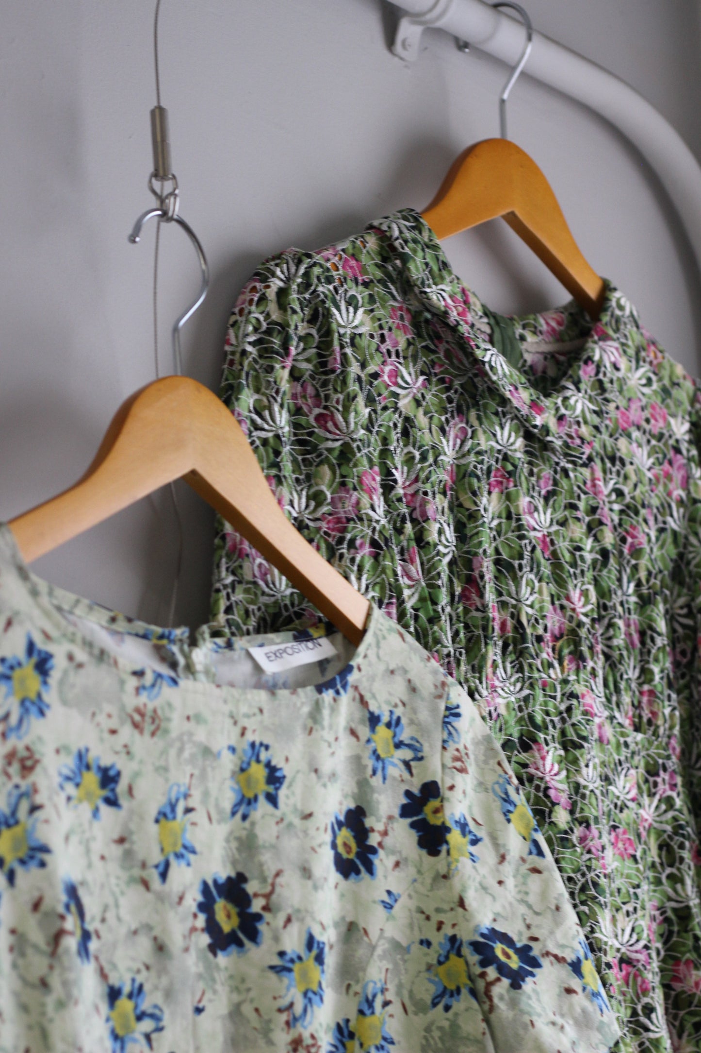 Vintage Green Flower Short Sleeve One-Piece x2点