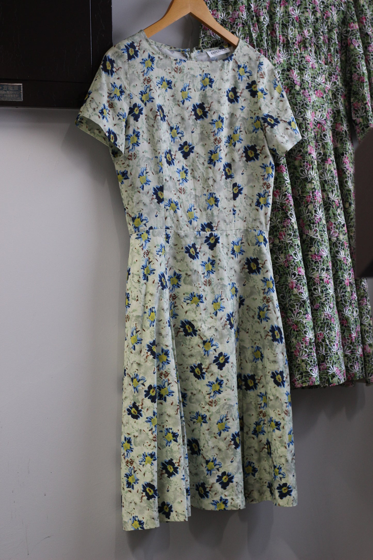 Vintage Green Flower Short Sleeve One-Piece x2点