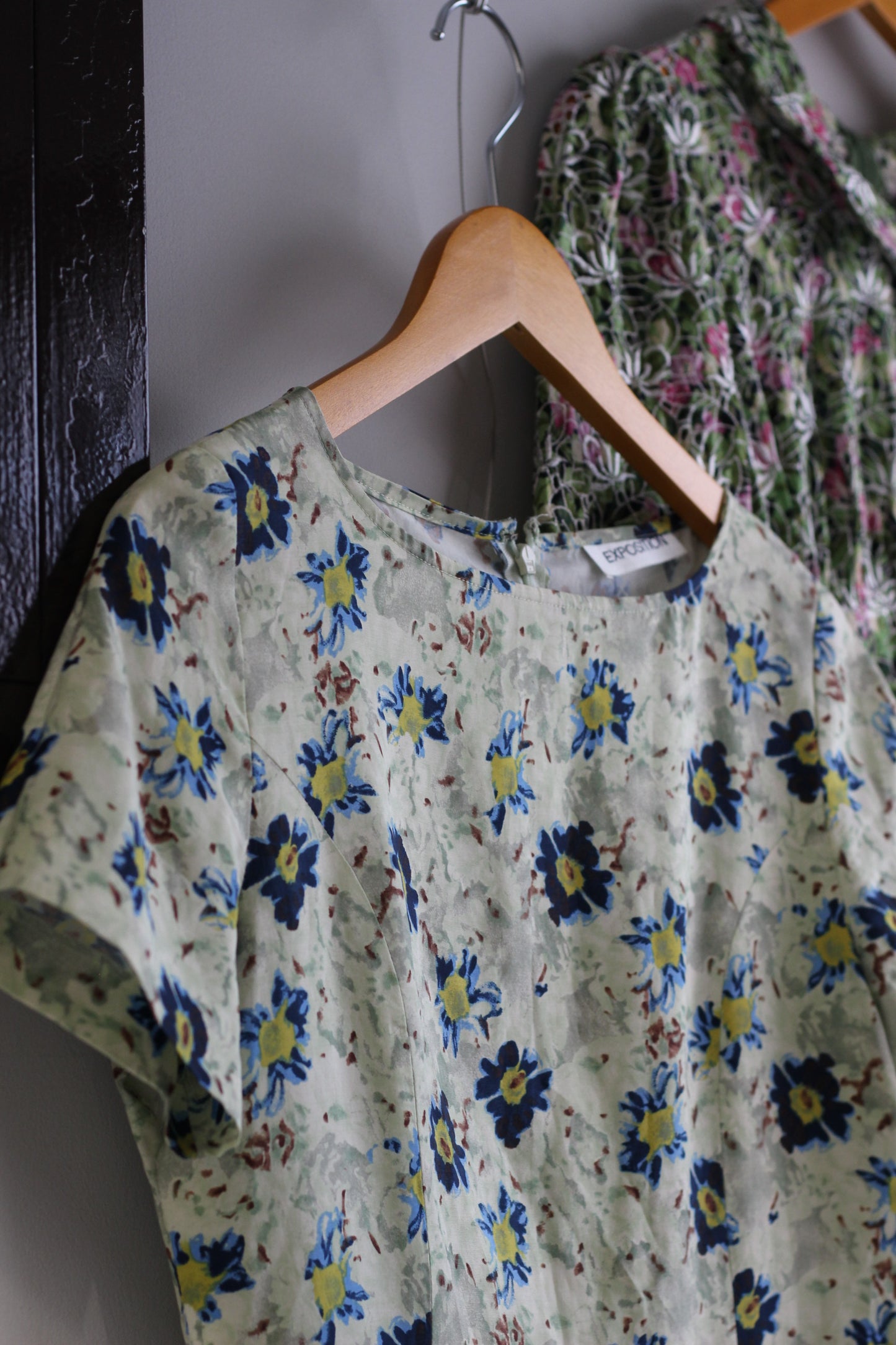 Vintage Green Flower Short Sleeve One-Piece x2点