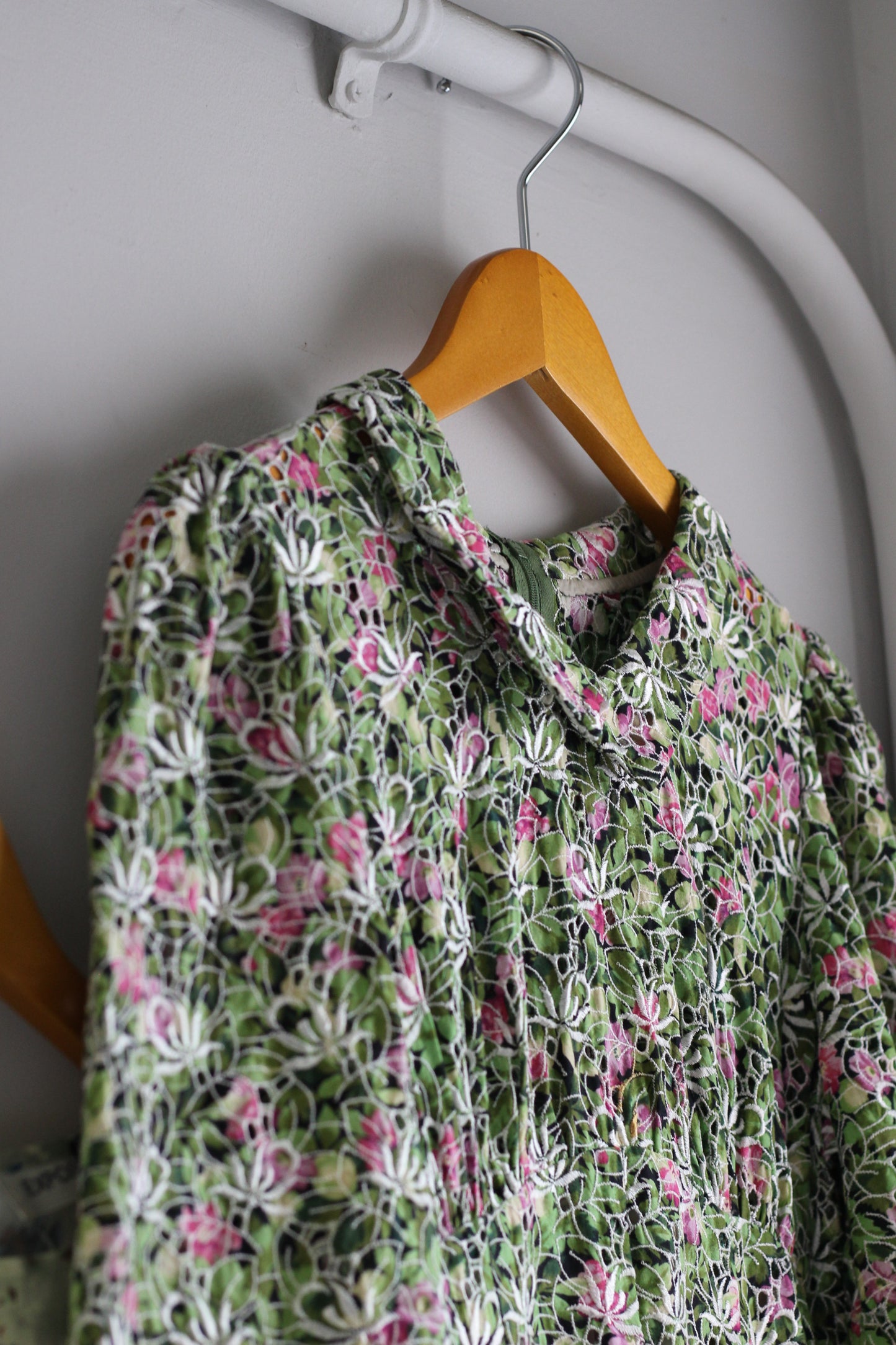 Vintage Green Flower Short Sleeve One-Piece x2点