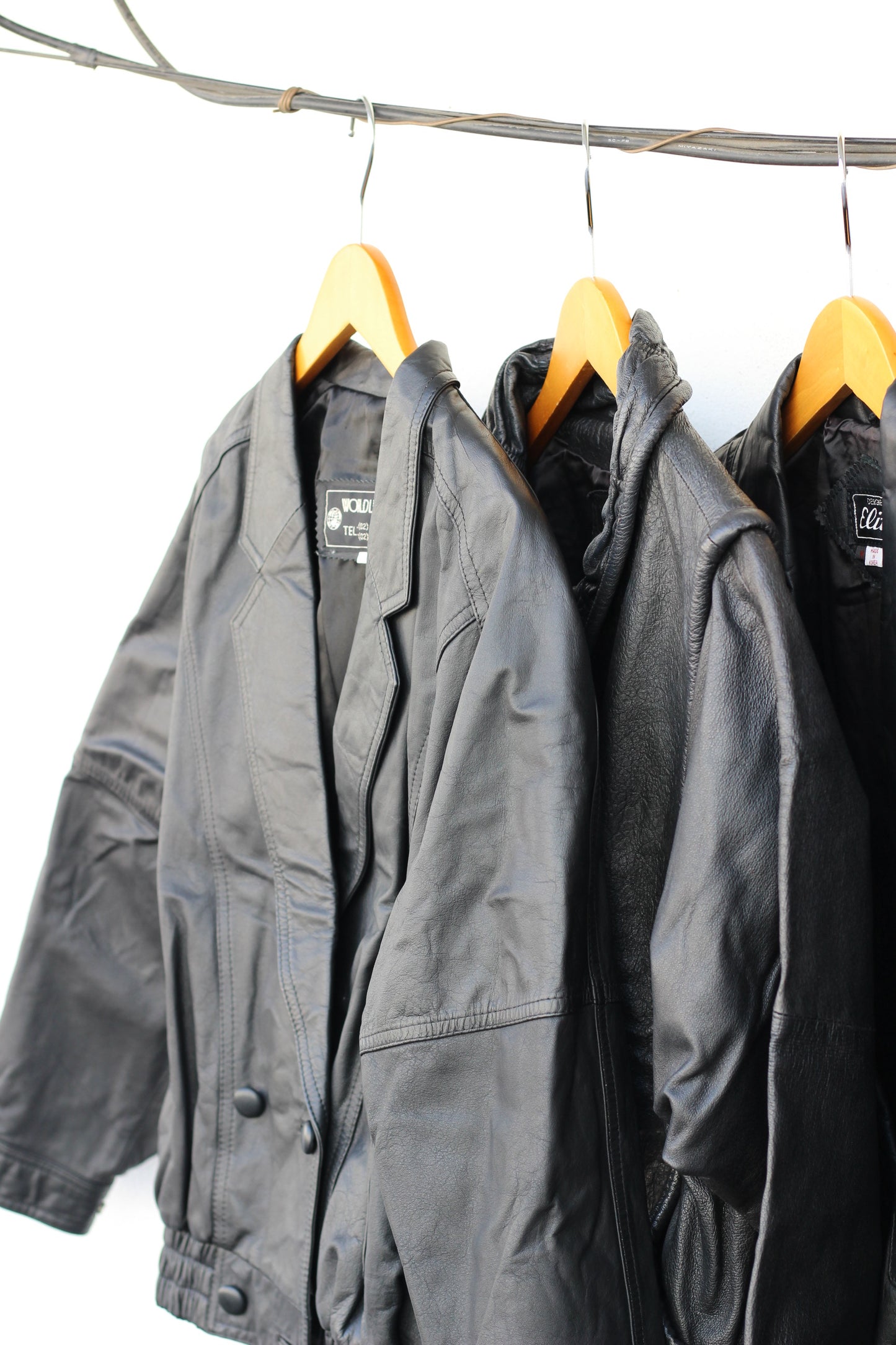 Women's Black Leather Jacket x6点
