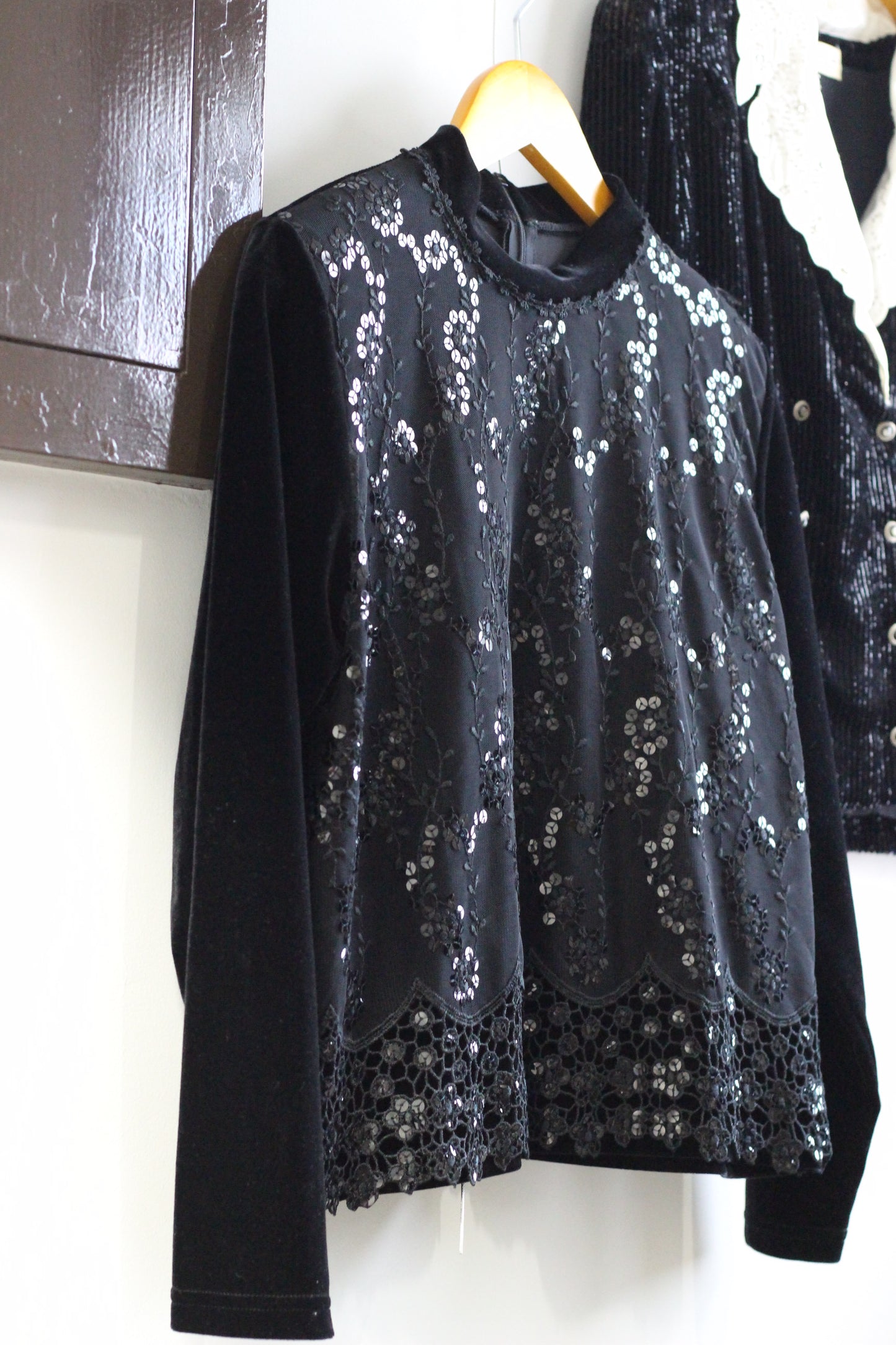 Vintage Black Velour Top x3点