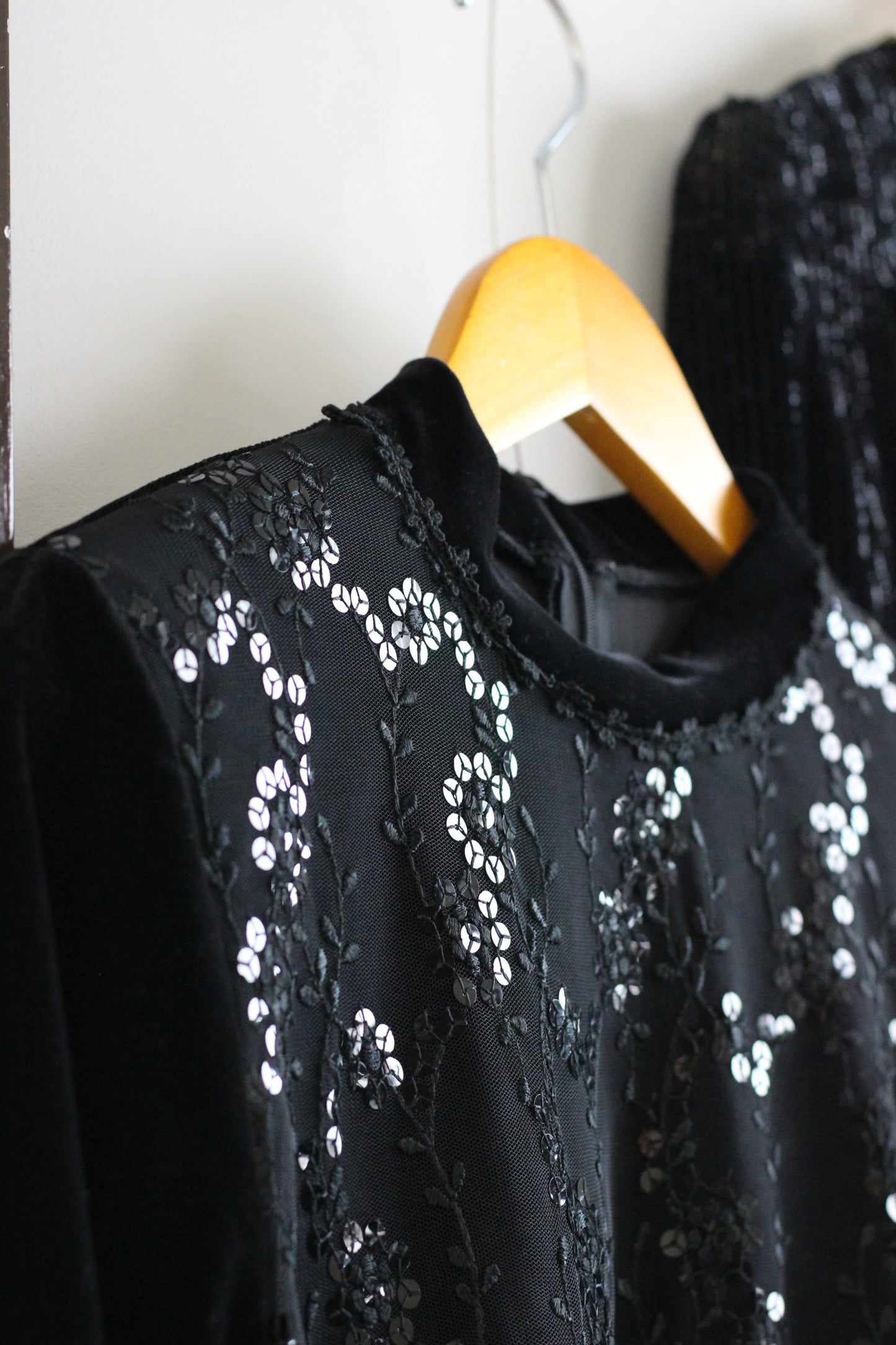 Vintage Black Velour Top x3点