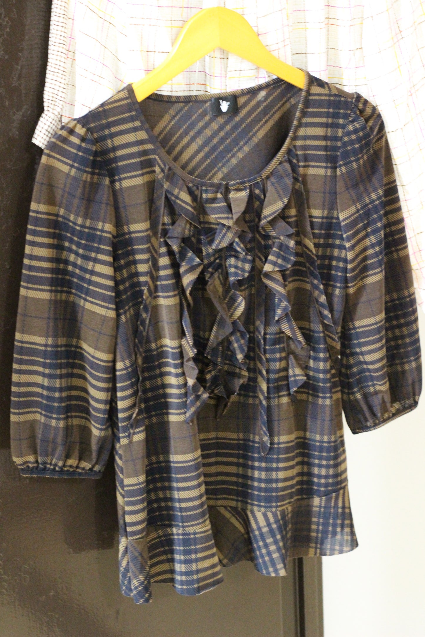 Vintage Girly Check Long Sleeve Blouse x3点