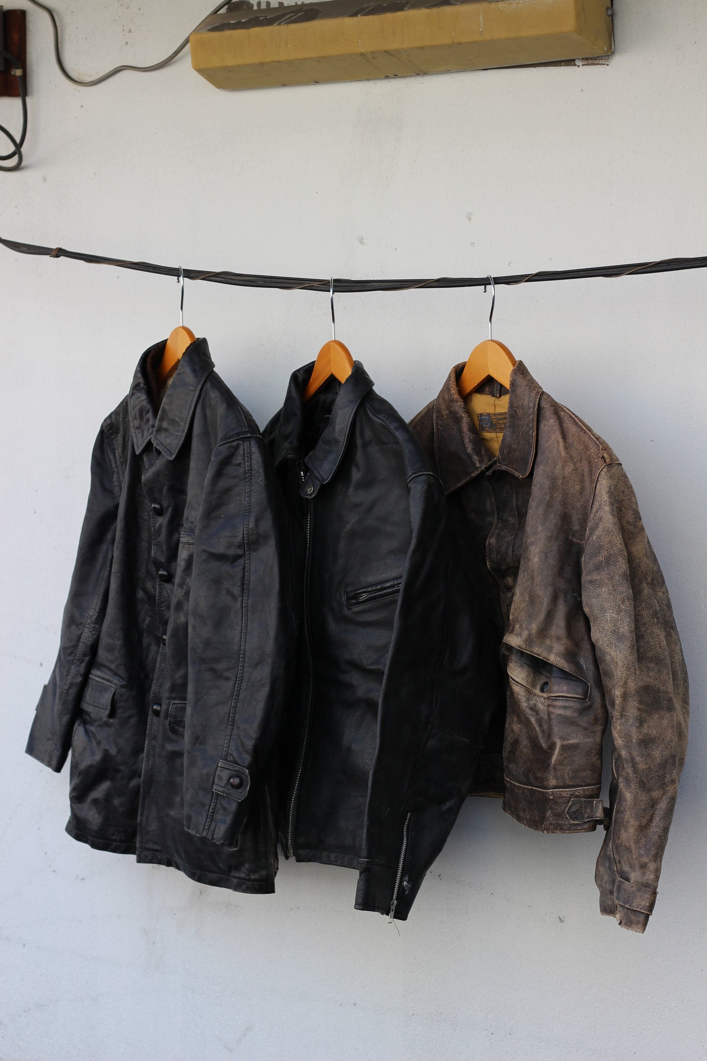 Men's Vintage Riders Leather Jacket x3点