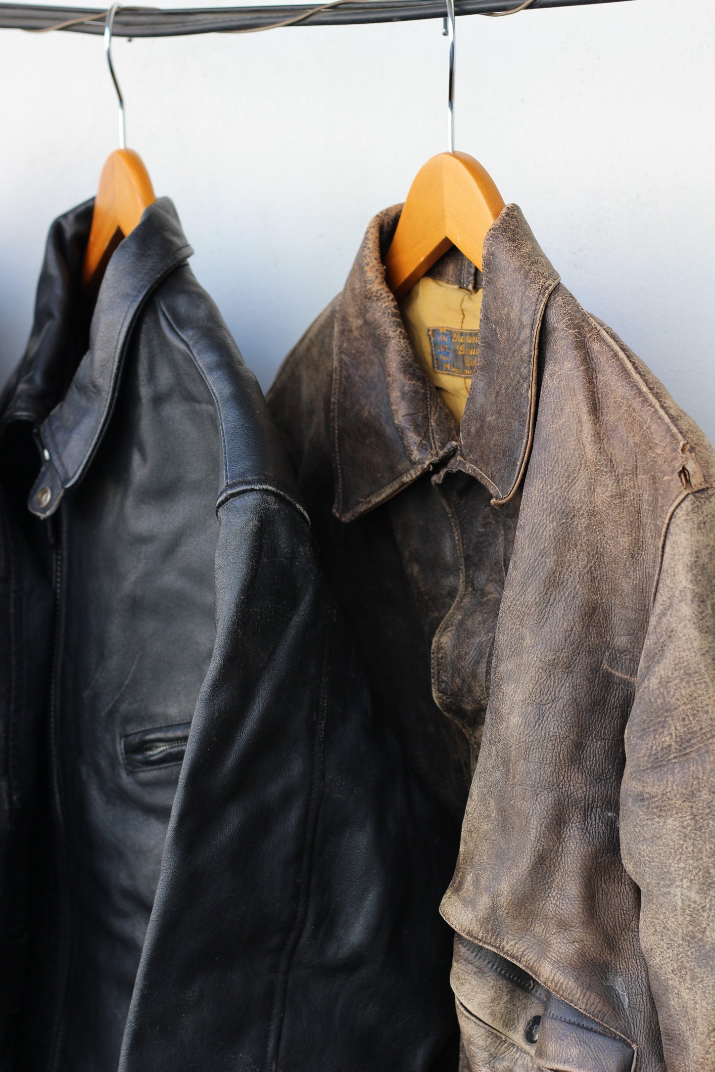 Men's Vintage Riders Leather Jacket x3点