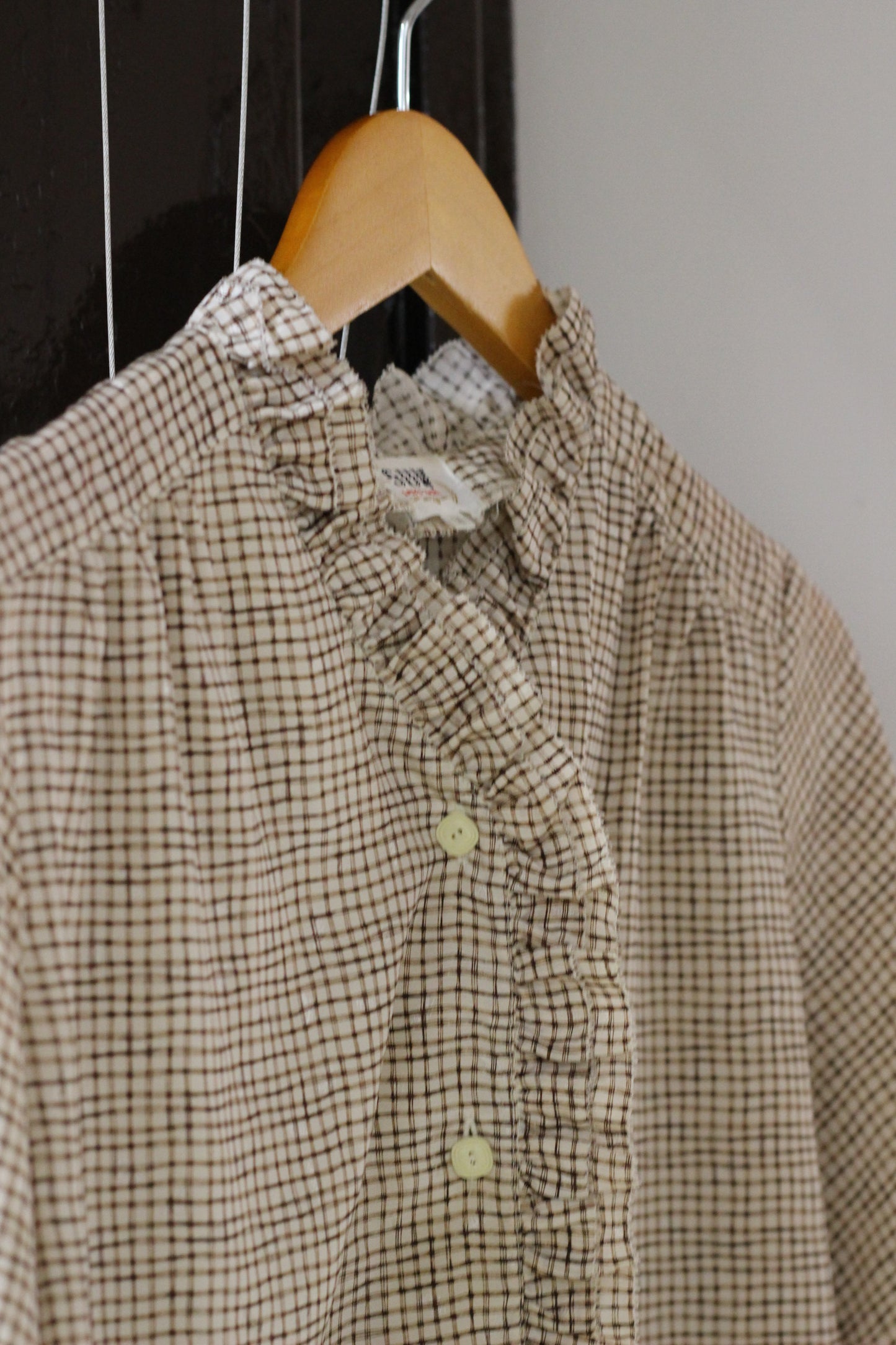Vintage Girly Check Long Sleeve Blouse x3点