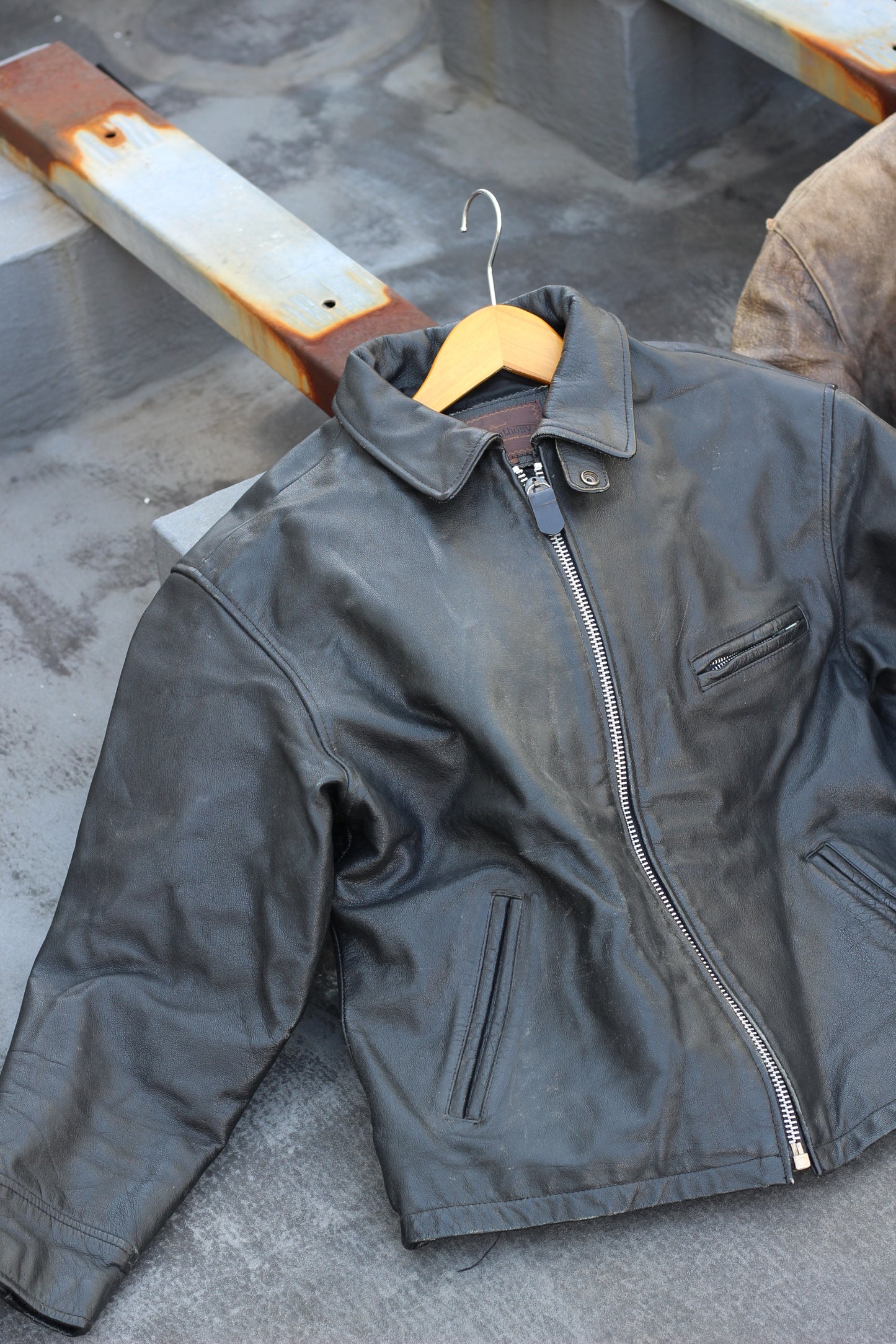 Men's Vintage Riders Leather Jacket x3点