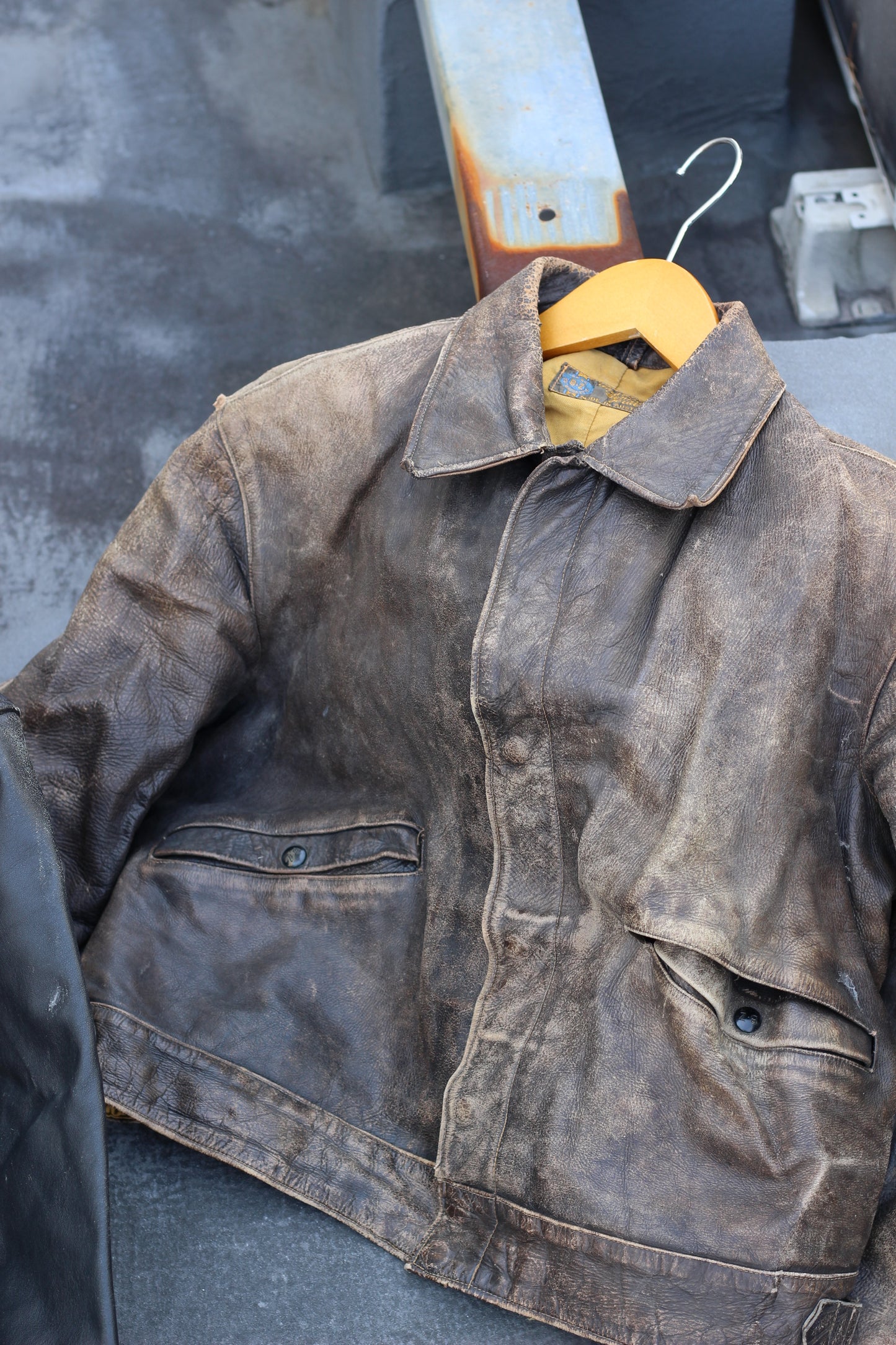 Men's Vintage Riders Leather Jacket x3点