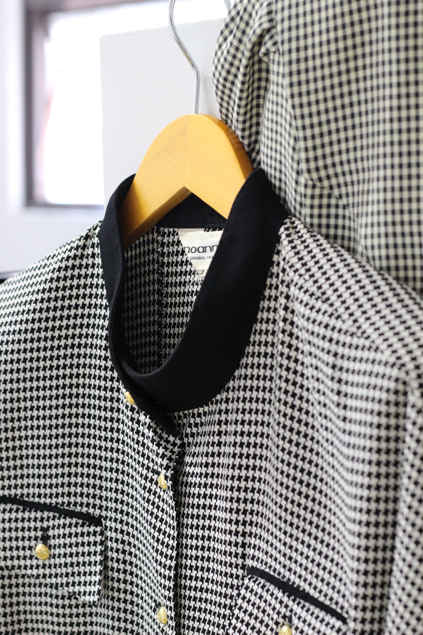 Vintage Gingham Check Long Sleeve Blouse x3点
