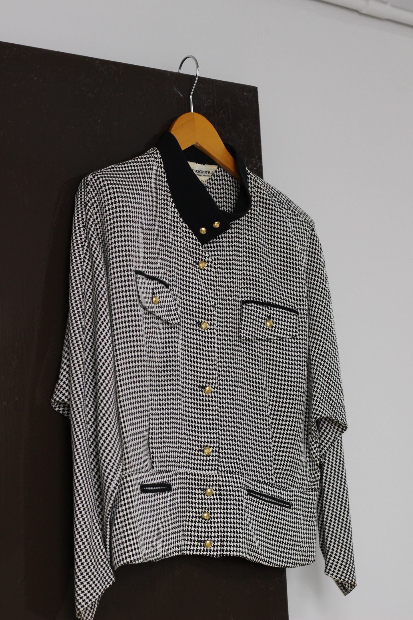 Vintage Gingham Check Long Sleeve Blouse x3点