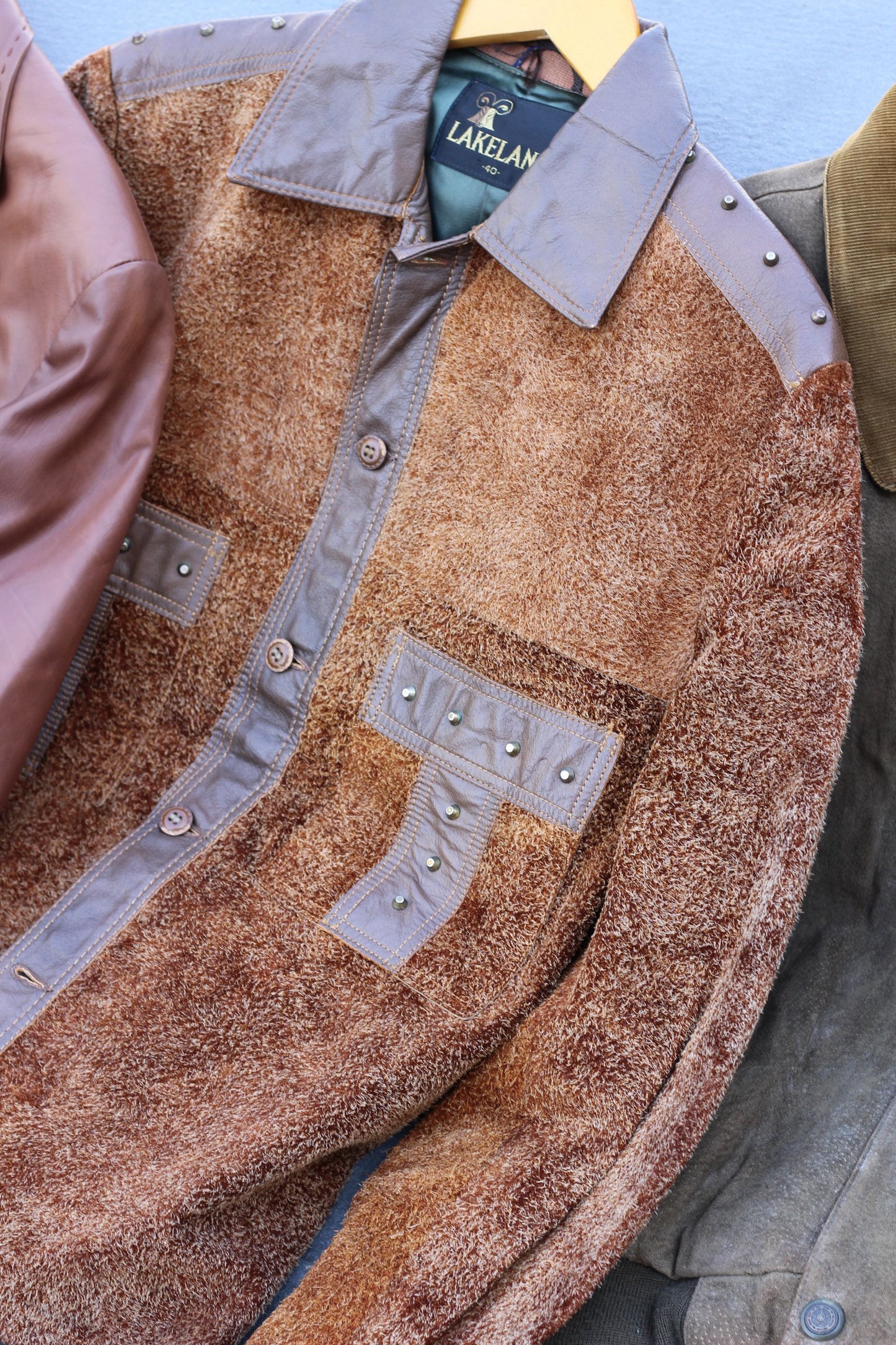 Men's Brown Leather Jacket x6点