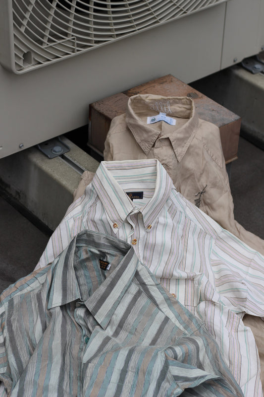 Men's Designer Short Sleeve Silk Shirt x3点