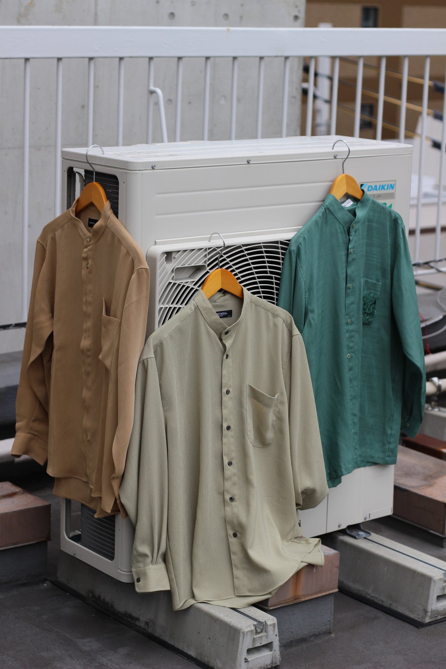 Men's Long Sleeve Band Collar Shirt x7点