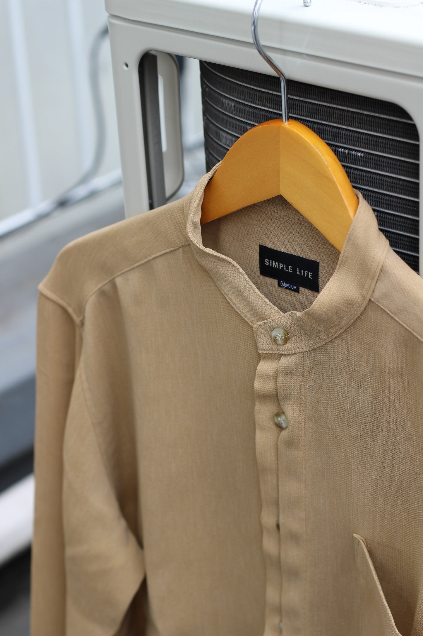Men's Long Sleeve Band Collar Shirt x7点