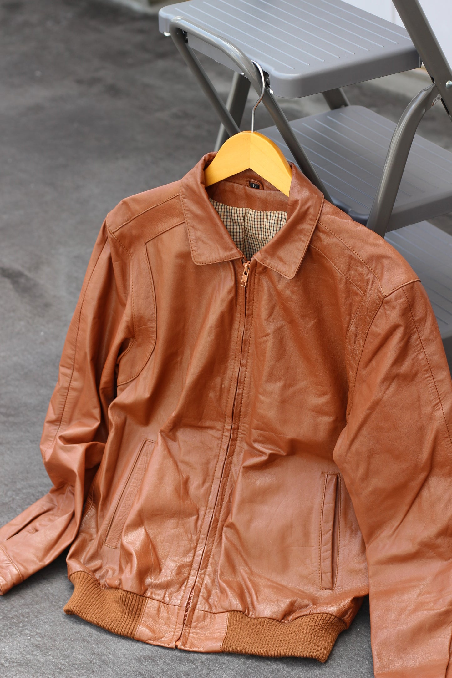 Men's Brown Short Leather Jacket x5点