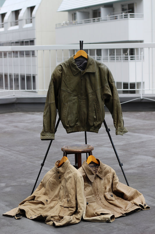 Men's Beige & Khaki Leather Jacket x5点