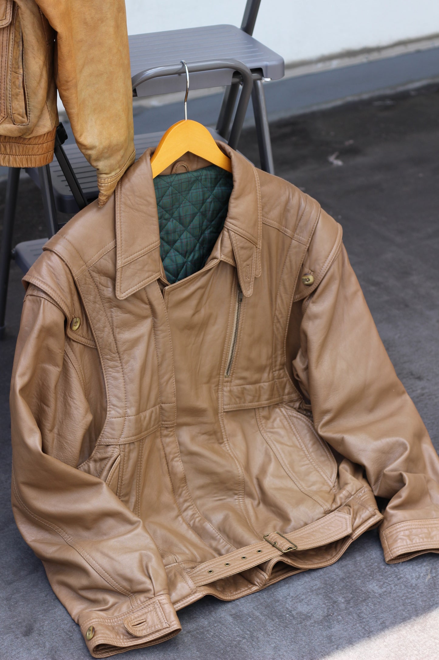 Men's Beige & Khaki Leather Jacket x5点