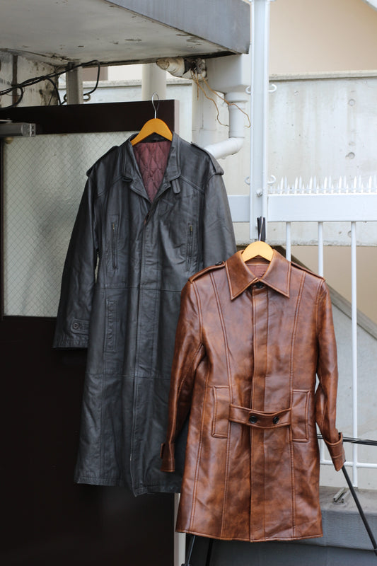 Men's Leather Long Coat x2点