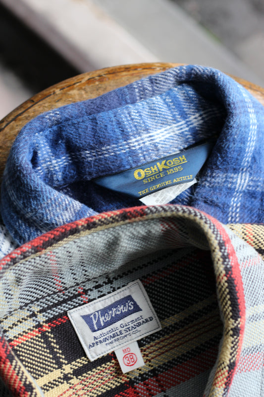 Pherrow's & Oshkosh Check Flannel Shirt set x2点