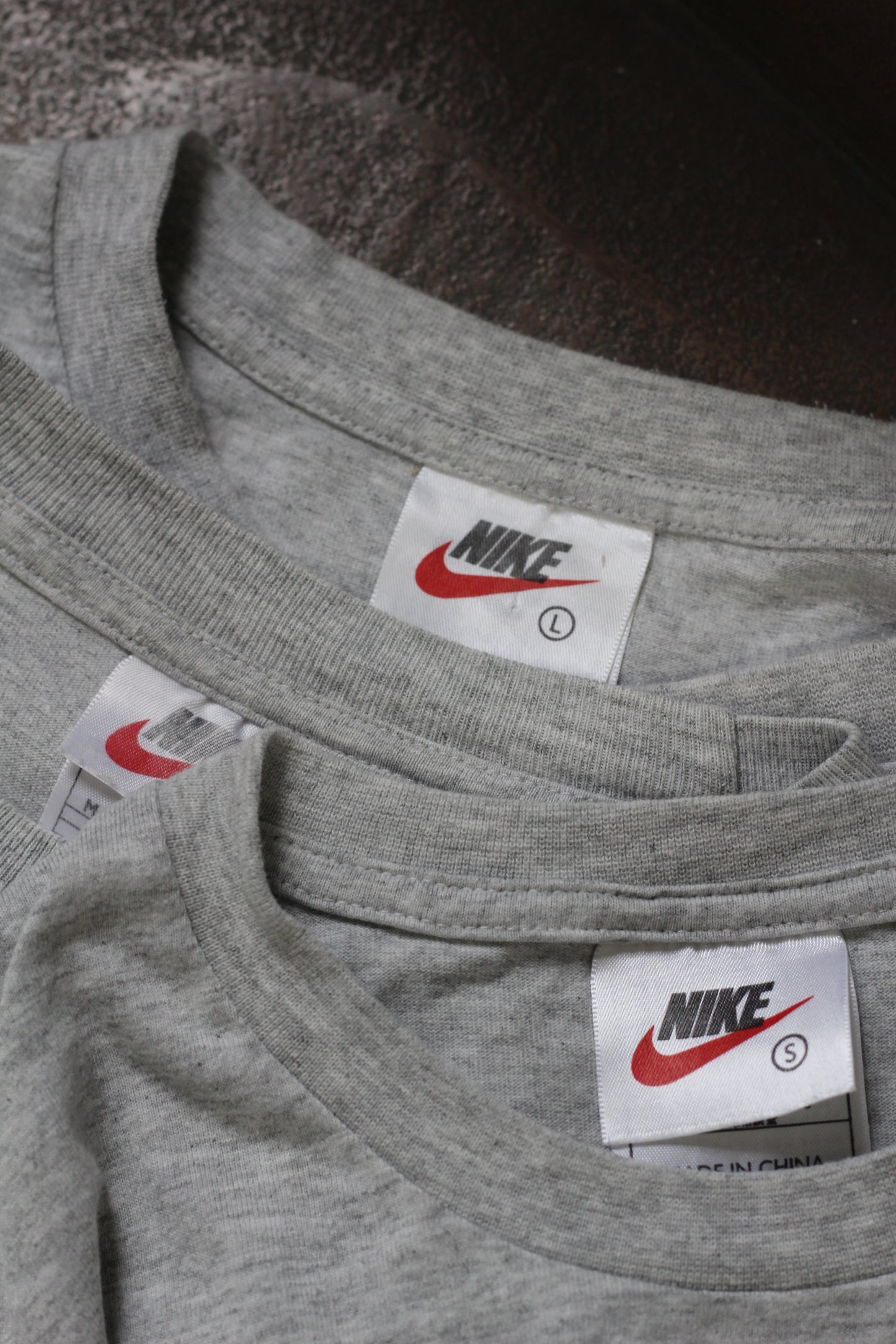 00's Old NIKE Swoosh Print Gray T-Shirt x4点