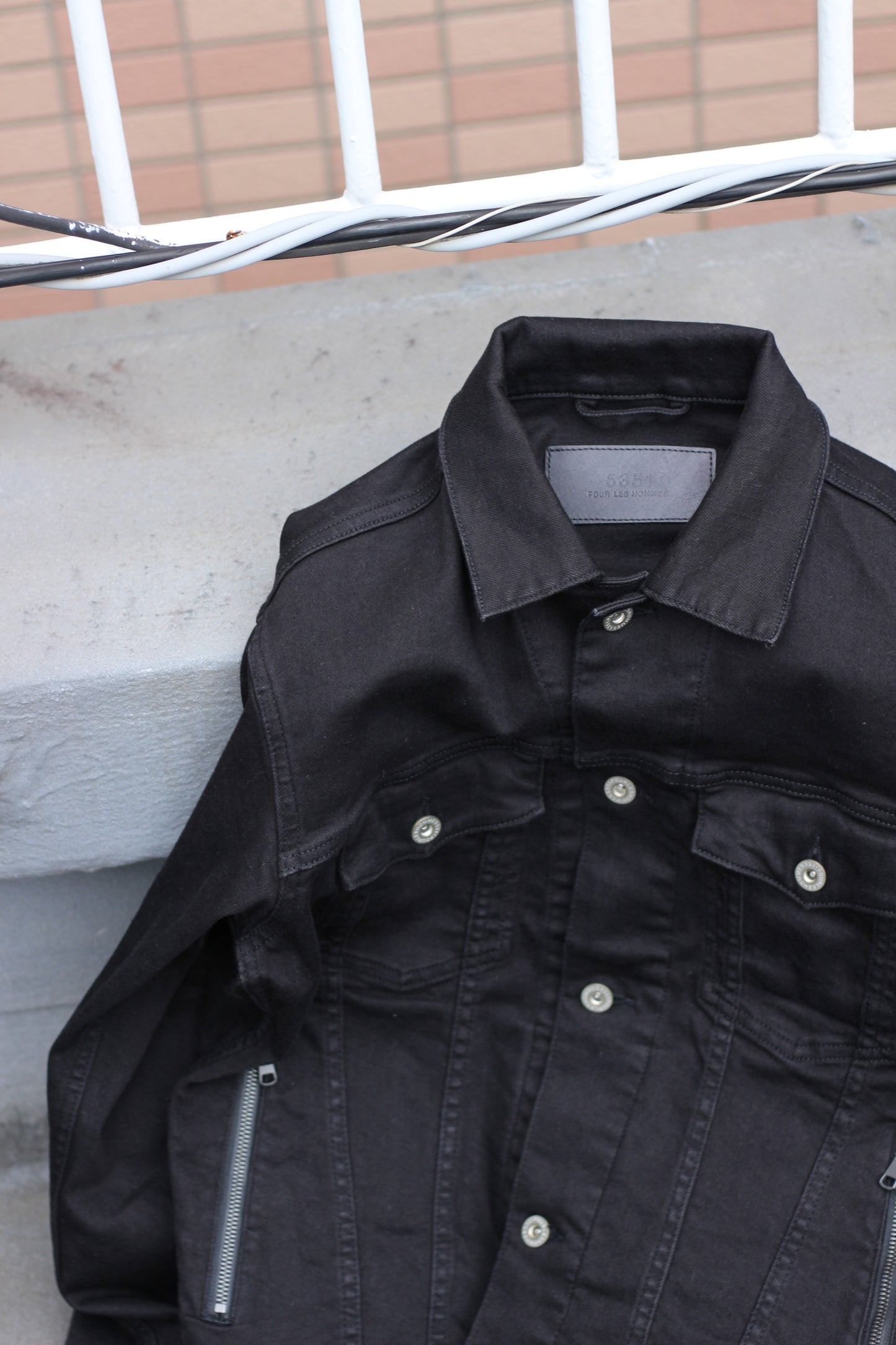 Men's Black Denim Jacket x3点