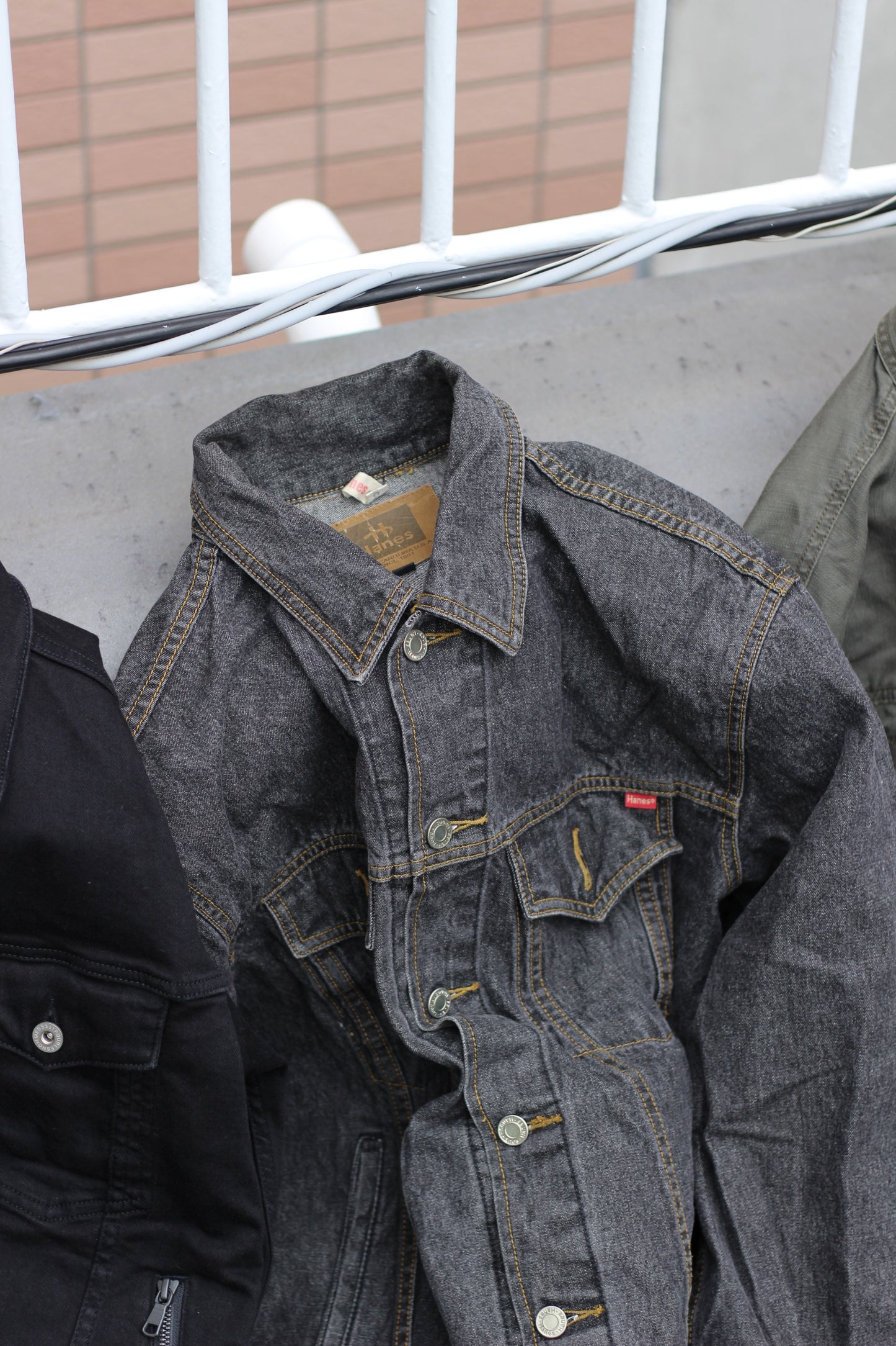 Men's Black Denim Jacket x3点