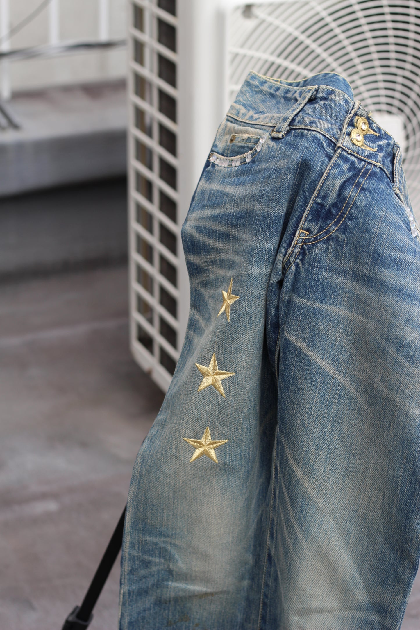 Men's Y2K Style Bootcut Denim Pants set x2点
