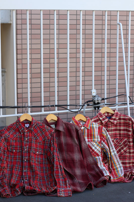 Men's Red Check Flannel Shirt x8点