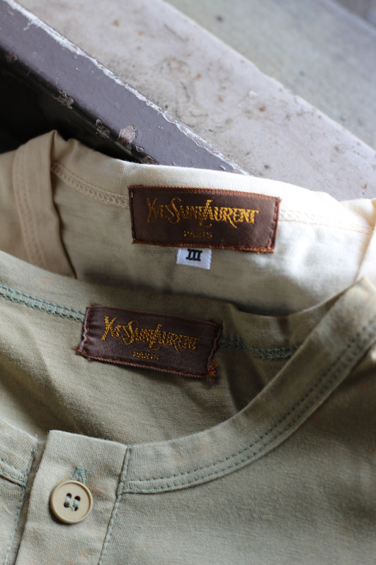 Old Yves Saint Laurent Henley Neck T-Shirt x2点